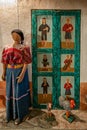 Dress and paintings, Finca La Azotea, La Antigua, Guatemala Royalty Free Stock Photo