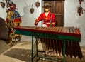 Doll plays Xylophone, Finca La Azotea, La Antigua, Guatemala Royalty Free Stock Photo