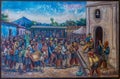 Christian procession painting, Finca La Azotea, La Antigua, Guatemala