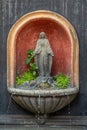Closeup, Virgin Mary fountain at shopping mall, La Antigua, Guatemala Royalty Free Stock Photo