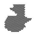Guatemala map from 3D black cubes isometric abstract concept, square pattern, angular geometric shape. Vector illustration Royalty Free Stock Photo