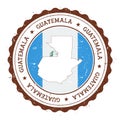 Guatemala map and flag in vintage rubber stamp of.