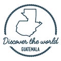 Guatemala Map Outline. Vintage Discover the World.