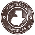 Guatemala map vintage stamp.