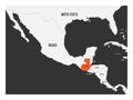 Guatemala orange marked in political map of Central