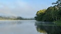 Fog Rising above water in Laguna Petenchel in Peten, Guatemala