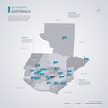 Guatemala vector map with infographic elements, pointer marks Royalty Free Stock Photo