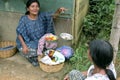 Guatemalan Female street vendor selling food