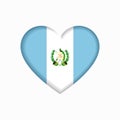 Guatemalan flag heart-shaped sign. Vector illustration.