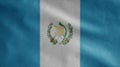 Guatemalan flag waving in the wind. Close up of Guatemala banner blowing silk