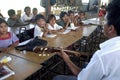 Guatemalan Ixil Indian children in the school class