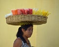 Guatemalan lady selling fruit (1) Royalty Free Stock Photo