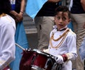Guatemalan school band young drummer.