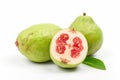 Guava and half guava isolated on white background generated by AI