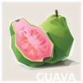 Guava low poly illustration Royalty Free Stock Photo