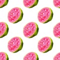 Guava polygonal seamless pattern, vector illustration Royalty Free Stock Photo