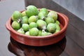 Guavas in dish