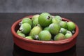 Guavas in dish