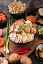 Guay Jap, meatballs, Vietnamese Pork Sausage and Pork bone, Thai food