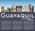 Guayaquil Ecuador City Skyline with Color Buildings, Blue Sky an Royalty Free Stock Photo