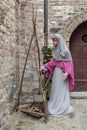 A visit to the beautiful medieval town of Umbria Region, during the Christmas holidays, with nativity scene of life-size statues