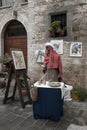 A visit to the beautiful medieval town of Umbria Region, during the Christmas holidays, with nativity scene of life-size statues