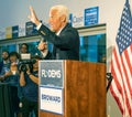 Gubernatorial nominee Charlie Crist talks to supporters and media in Tamarac Florida