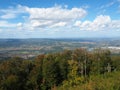 Guchevo, a mountain, the highest point Crni vrh, belongs to the lower Valjevsko-Podrinje mountains. View to the Drina Royalty Free Stock Photo