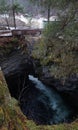 Gudbrandsjuvet gorge in Valldola valley on Trollstigen route in snow in Norway Royalty Free Stock Photo