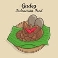 Indonesian food called gudeg illustration vector