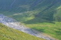 Gudiyalchay river and glacial valley near Shahdag National Park, Azerbaijan, in the Greater Caucasus range