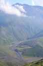 Gudiyalchay river and glacial valley near Shahdag National Park, Azerbaijan, in the Greater Caucasus range