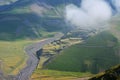 Gudiyalchay river and glacial valley near Shahdag National Park, Azerbaijan, in the Greater Caucasus range