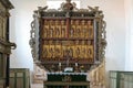 Gudow, Germany, November 13, 2020: Medieval carved altar under influence of master Bertram in the St. Mary`s Church from Gudow,