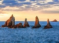 Gueirua beach at evening. Asturias, Spain