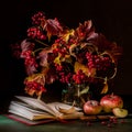 Guelder Rose Berry and Apple Still Life