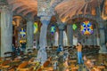 Guell Crypt Interior, Catalunya, Spain Royalty Free Stock Photo