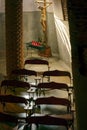 Guell Crypt Interior, Catalunya, Spain Royalty Free Stock Photo