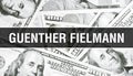 Guenther Fielmann text Concept. American Dollars Cash Money,3D rendering. Billionaire Guenther Fielmann at Dollar Banknote. Top