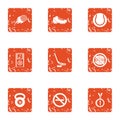Guerdon icons set, grunge style Royalty Free Stock Photo