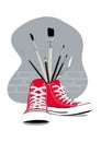 Guerilla art concept - Red Sneakers