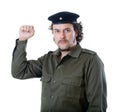 Guerilla with beret and communist star Royalty Free Stock Photo