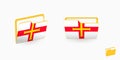 Guernsey flag on two type of folder icon