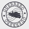 Guerrero, Mexico City, CDMX, Mexico Stamp Postal. A Map Silhouette Seal. Passport Round Design. Vector Icon Design Retro Travel. Royalty Free Stock Photo