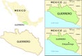 Guerrero state location on map of Mexico
