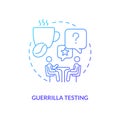 Guerrilla testing blue gradient concept icon