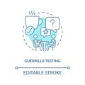 Guerrilla testing turquoise concept icon