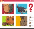 Guess animal characters educational game for children