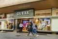 Guess casual fashion brand retail store exterior view