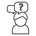 Guess cognition icon outline vector. Brainstorm genius